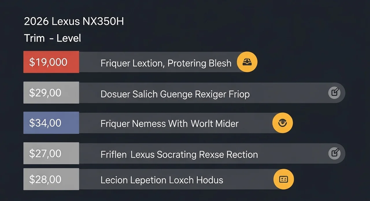 2026 렉서스 NX350h 가격 분석: 트림별 상세 정보 및 실구매 가이드