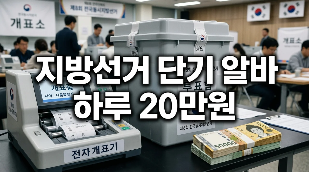 지방선거 단기 알바: 하루 20만원 개표사무원·투표참관인 신청 완벽 가이드