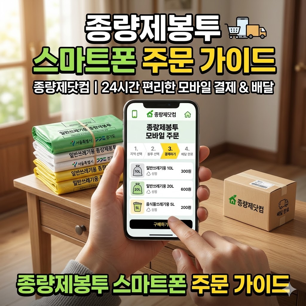 종량제닷컴 스마트폰 종량제봉투 주문 방법: 모바일 구매 절차 완벽 가이드