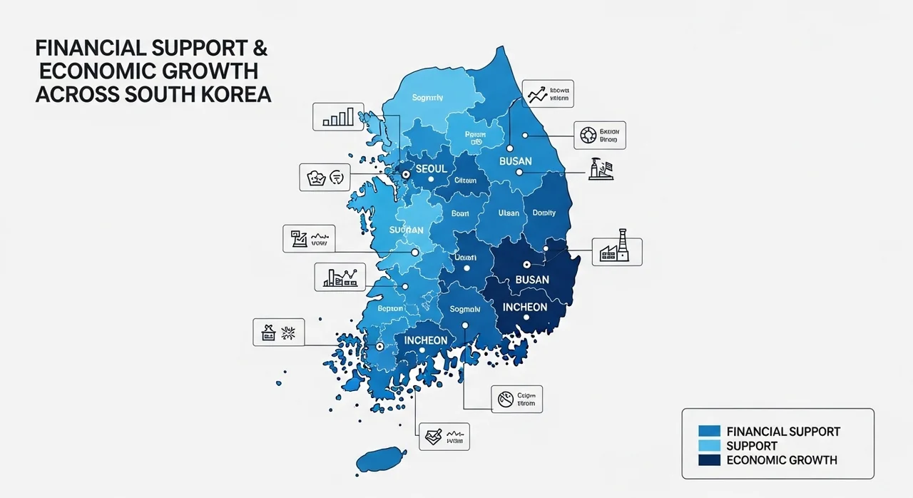 지역별 지급 금액 및 대상자 기준 (1인당 30~60만원)