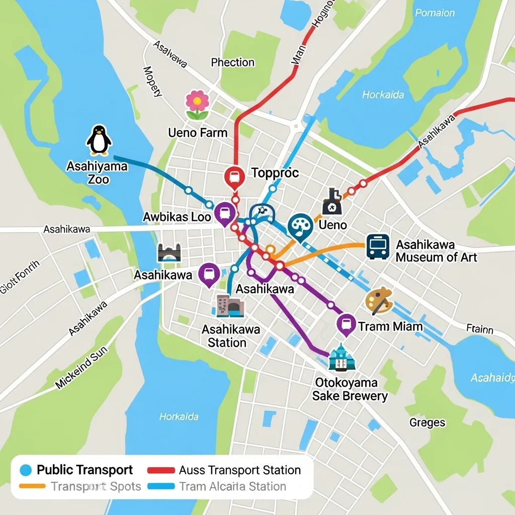 아사히카와 뚜벅이 필수 코스 한눈에 보기