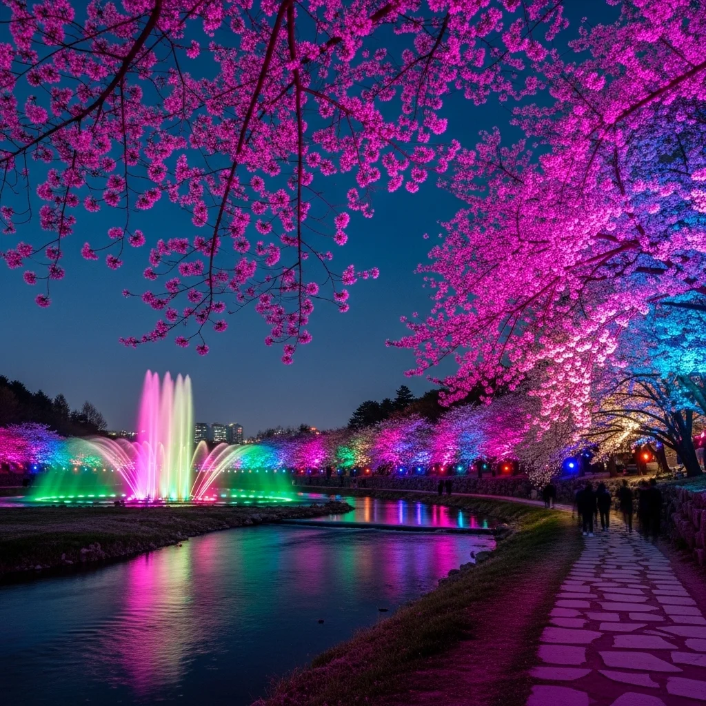 불광천: 조명과 분수가 어우러진 은평구의 보물