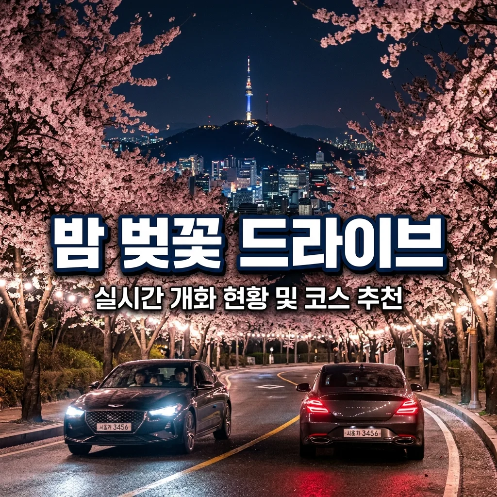 밤에 봐야 진짜다! 서울 벚꽃 명소 야간 드라이브 코스 및 실시간 개화 상황