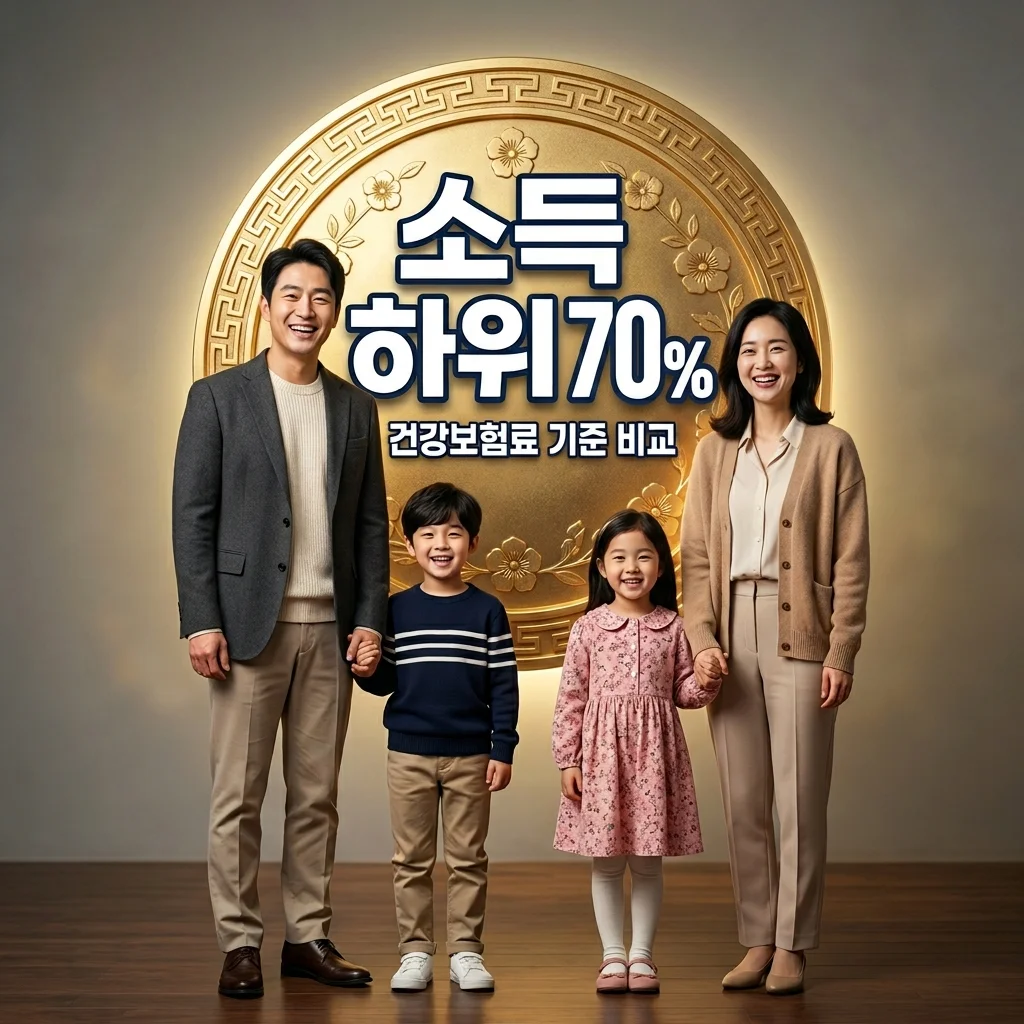 소득 하위 70% 건강보험료 얼마여야 하나? 4인 가구 외벌이 맞벌이 기준 비교
