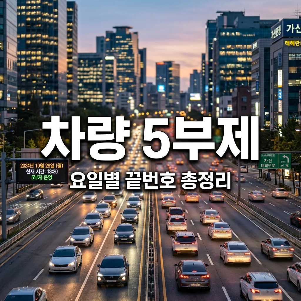 차량 5부제 요일별 끝번호 기준표 오늘 내 차 운행 가능할까?