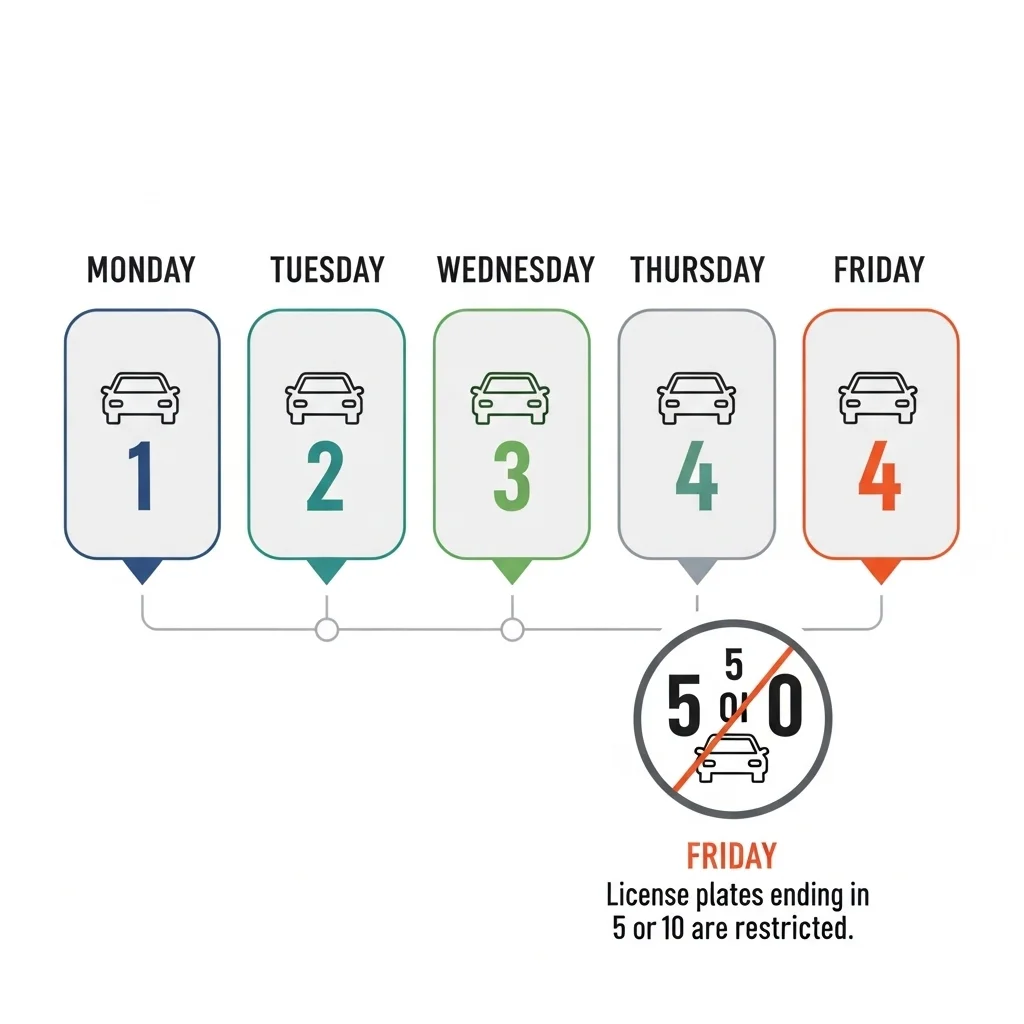 요일별 차량 5부제 적용 번호판 규정 총정리