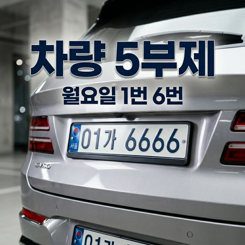 차량 5부제 내 번호 끝자리 1·6번 월요일 제한? 2026 운행 안내