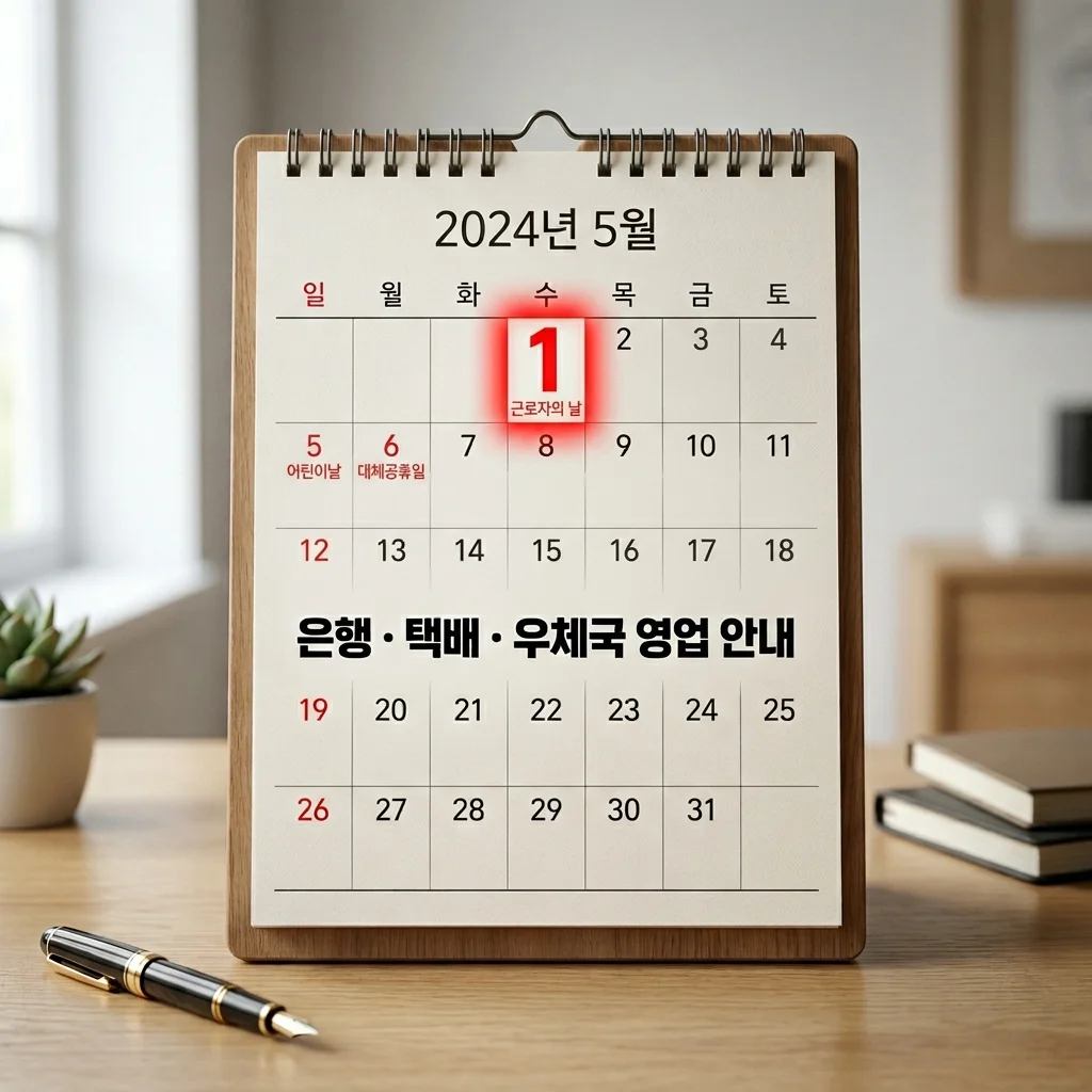 2026년 5월 1일 공휴일 확정 소식! 택배 은행 우체국 영업 및 휴무 총정리