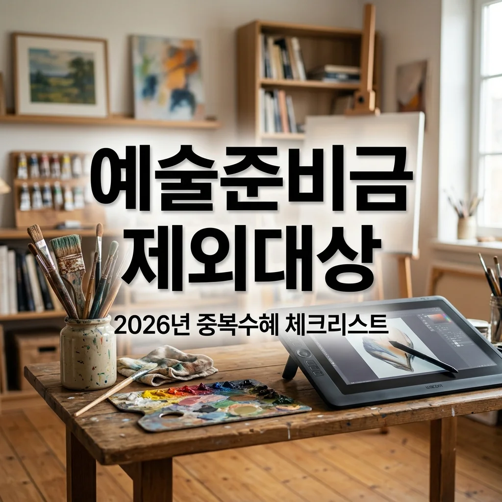 2026년 예술활동준비금 중복 수혜 제한 대상 및 신청 제외 조건 정리