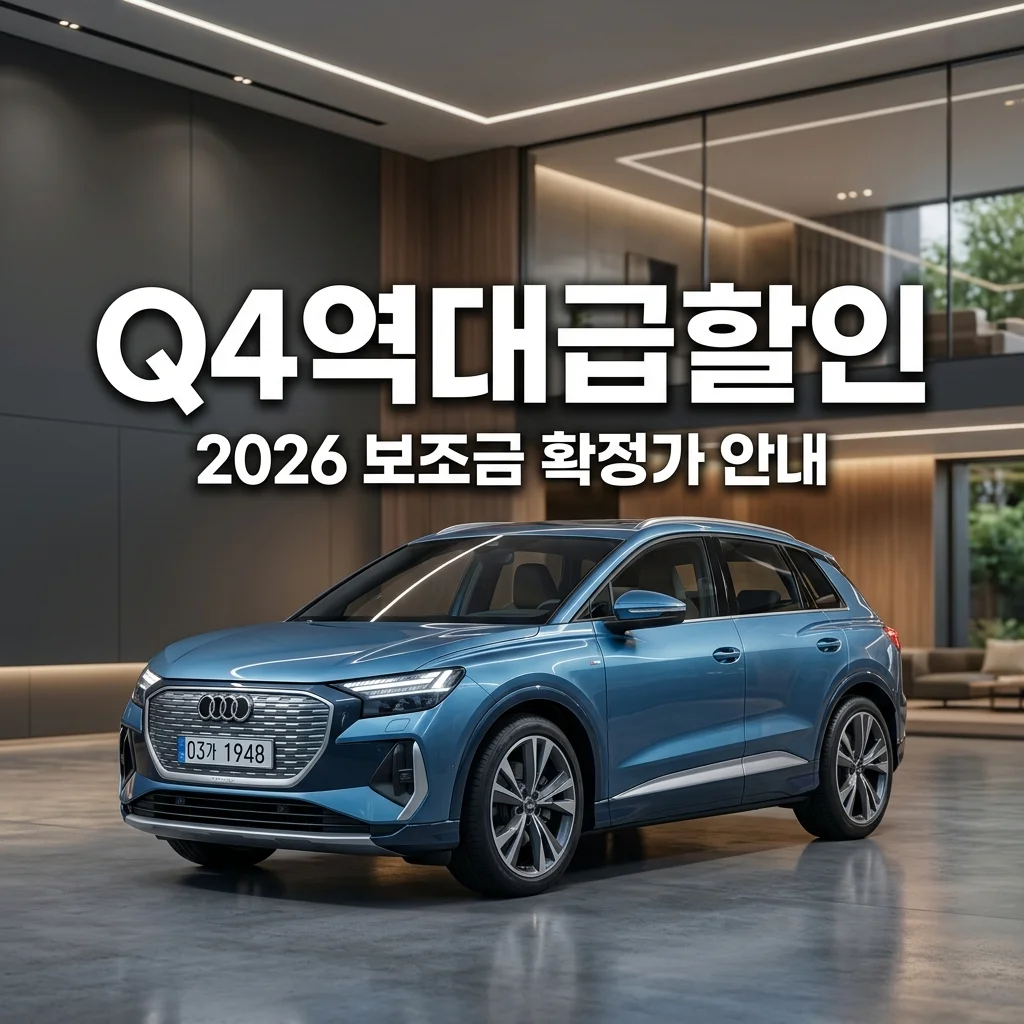 2026 아우디 Q4 e-트론 보조금 확정! 역대급 할인 프로모션 혜택 총정리