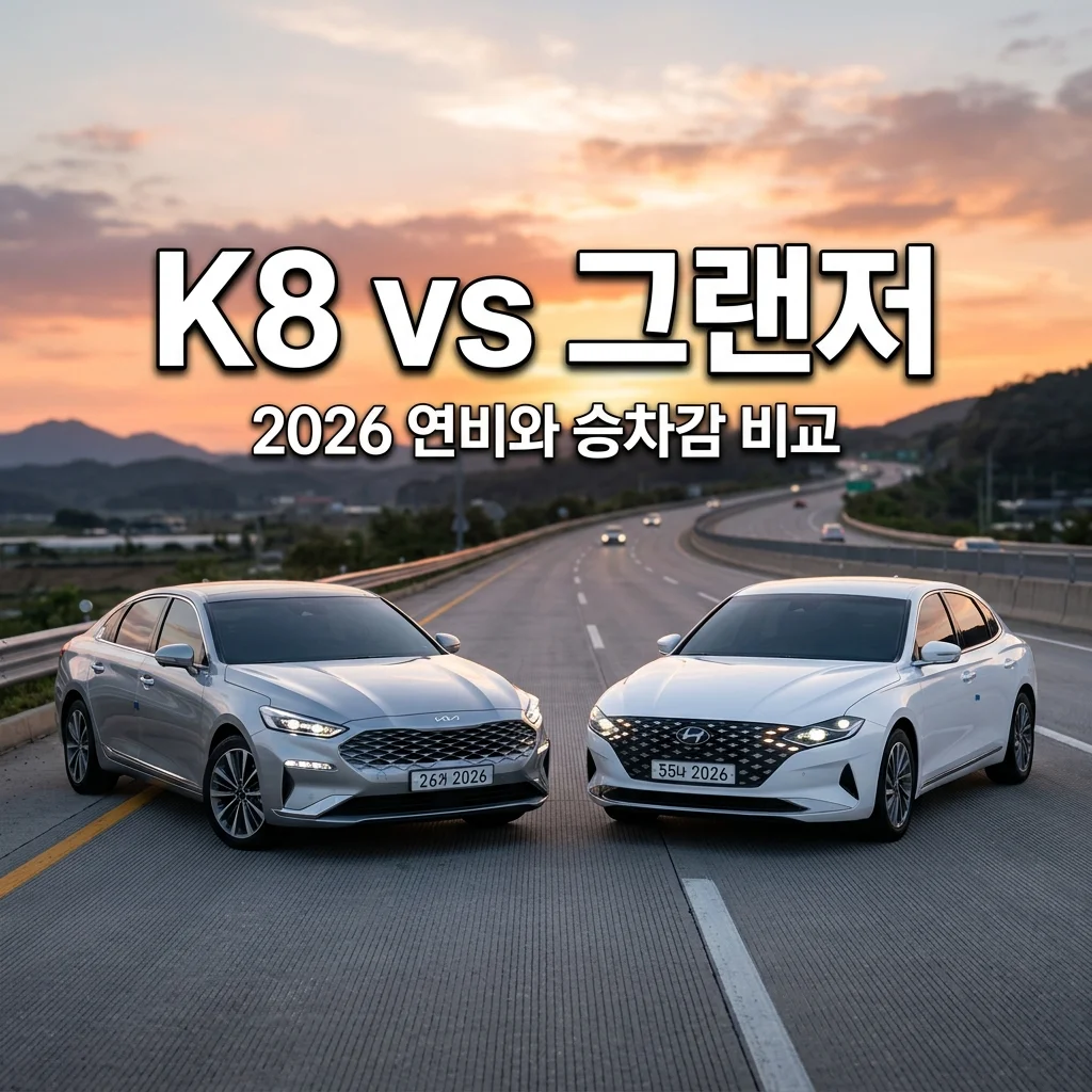2026 K8 하이브리드 고속도로 연비 인증 및 그랜저 캘리그래피 승차감 비교