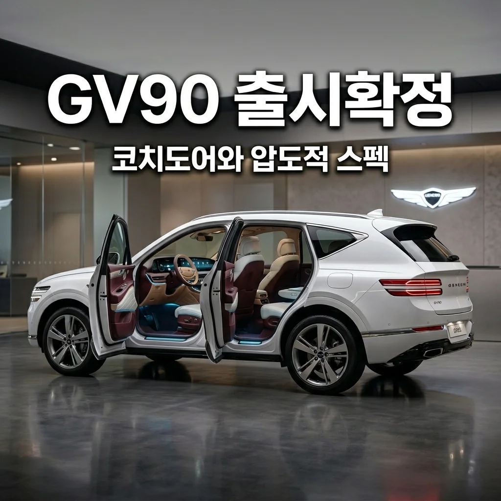 제네시스 GV90 출시일 2026년 하반기 확정? 코치도어 및 예상 가격 디자인 총정리