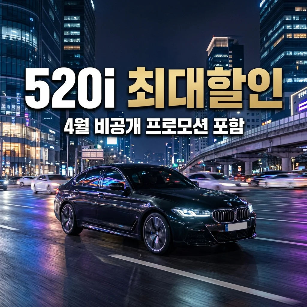 BMW 520i M Sport 4월 프로모션 할인폭 및 취등록세 포함 실구매가 총정리