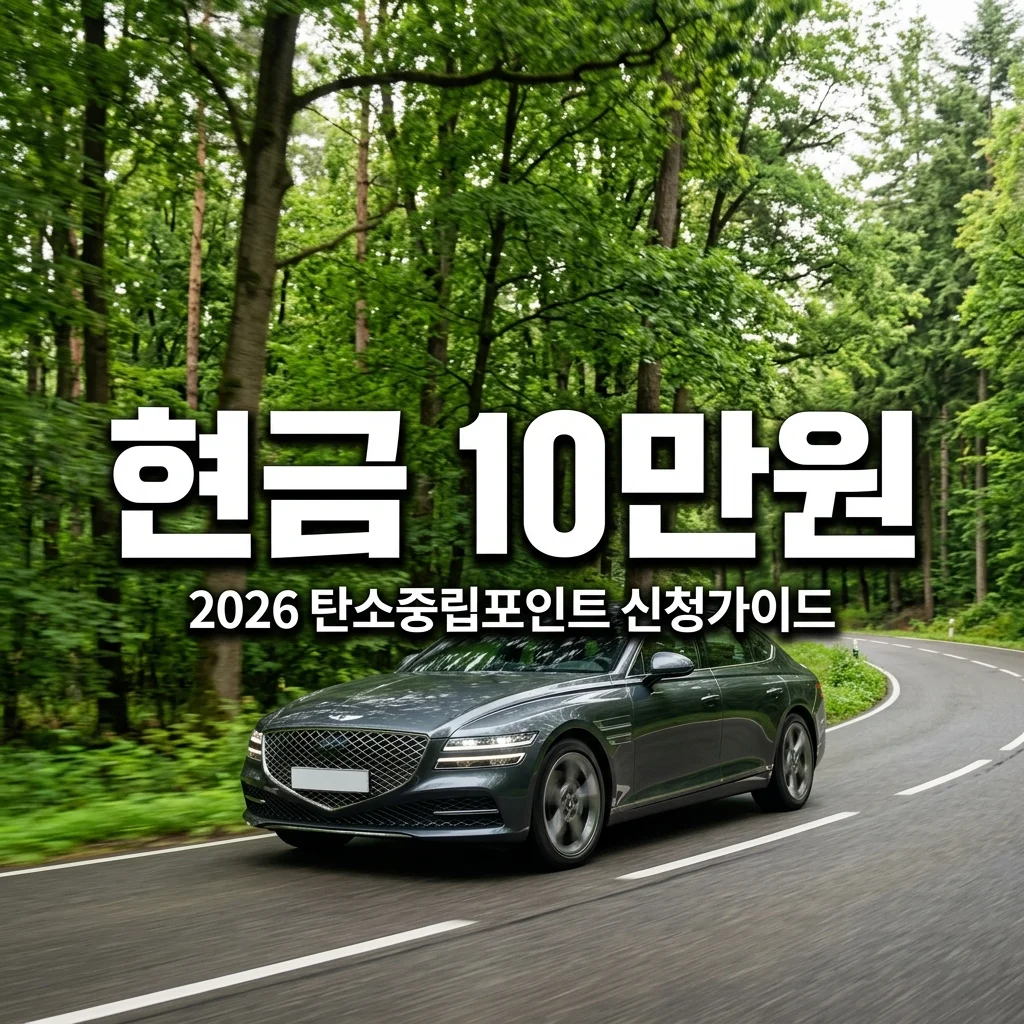 2026 탄소중립포인트 자동차 신청 총정리: 12인승 이하 비사업용 승용차 10만원 혜택