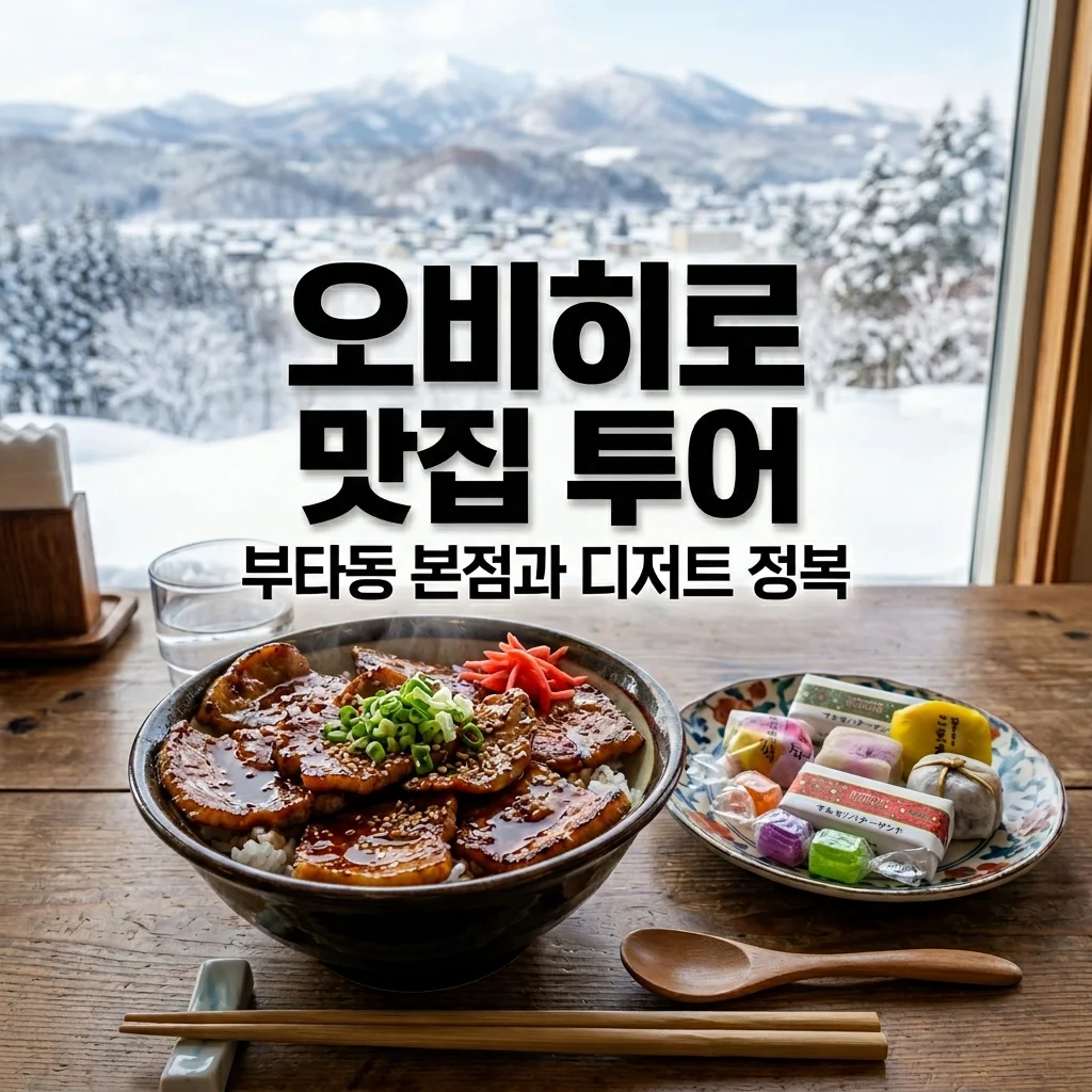 홋카이도 오비히로 렌트카 여행 | 부타동 본점 & 롯카테이 디저트 투어 가이드