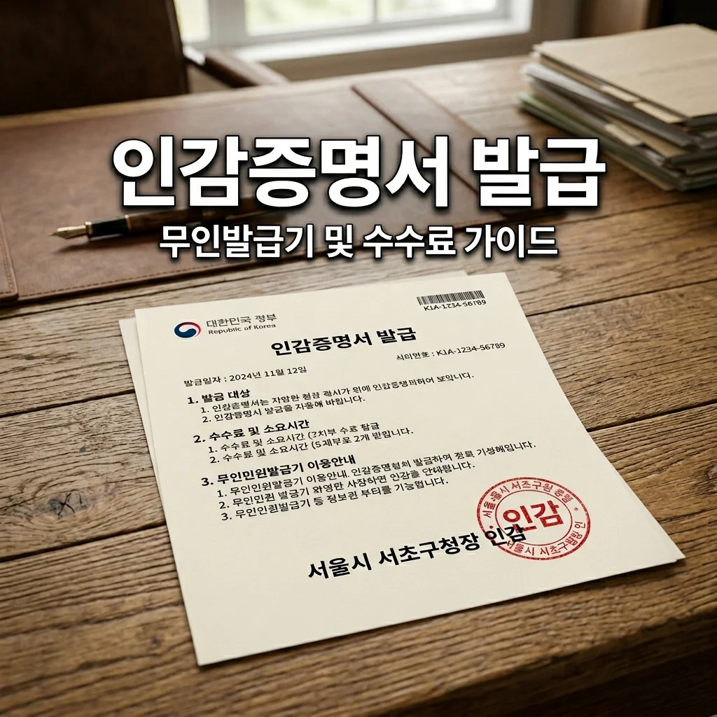 부동산 자동차 매도용 인감증명서 무인발급기 주말 발급 및 수수료 완벽정리