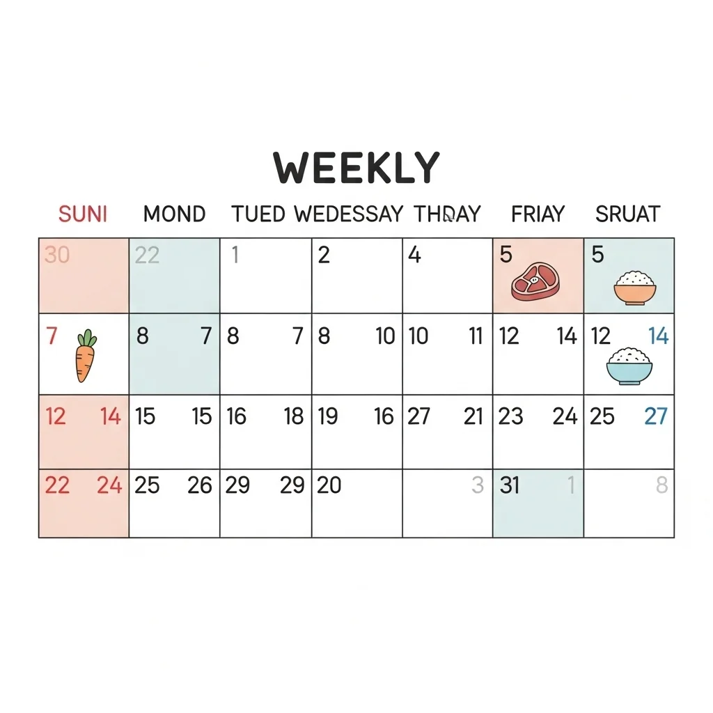 요알못을 위한 4주 완성 초기 식단표 예시
