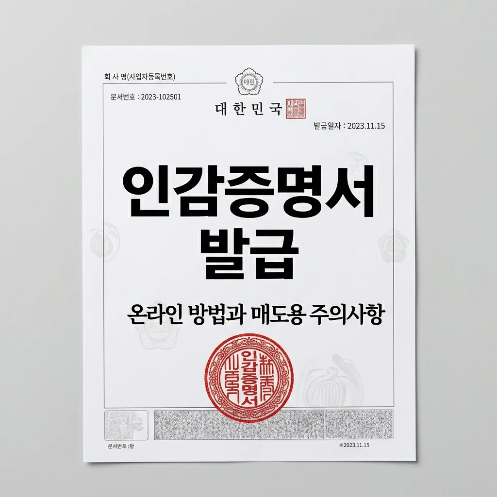 인감증명서 온라인 발급 방법 및 매도용 제외 기준 (2026 최신)