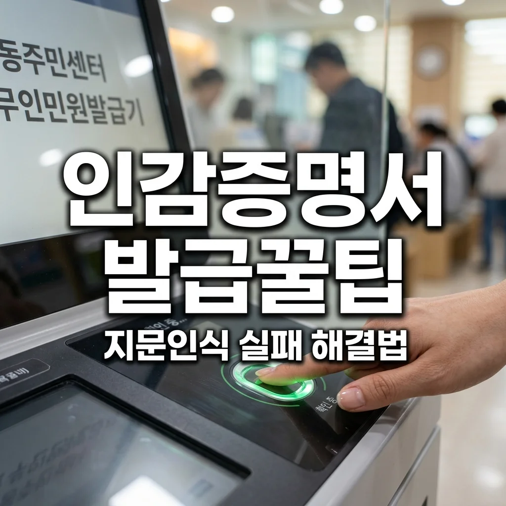 인감증명서 온라인 발급 가능할까? 무인발급기 지문 인식 실패 해결 꿀팁
