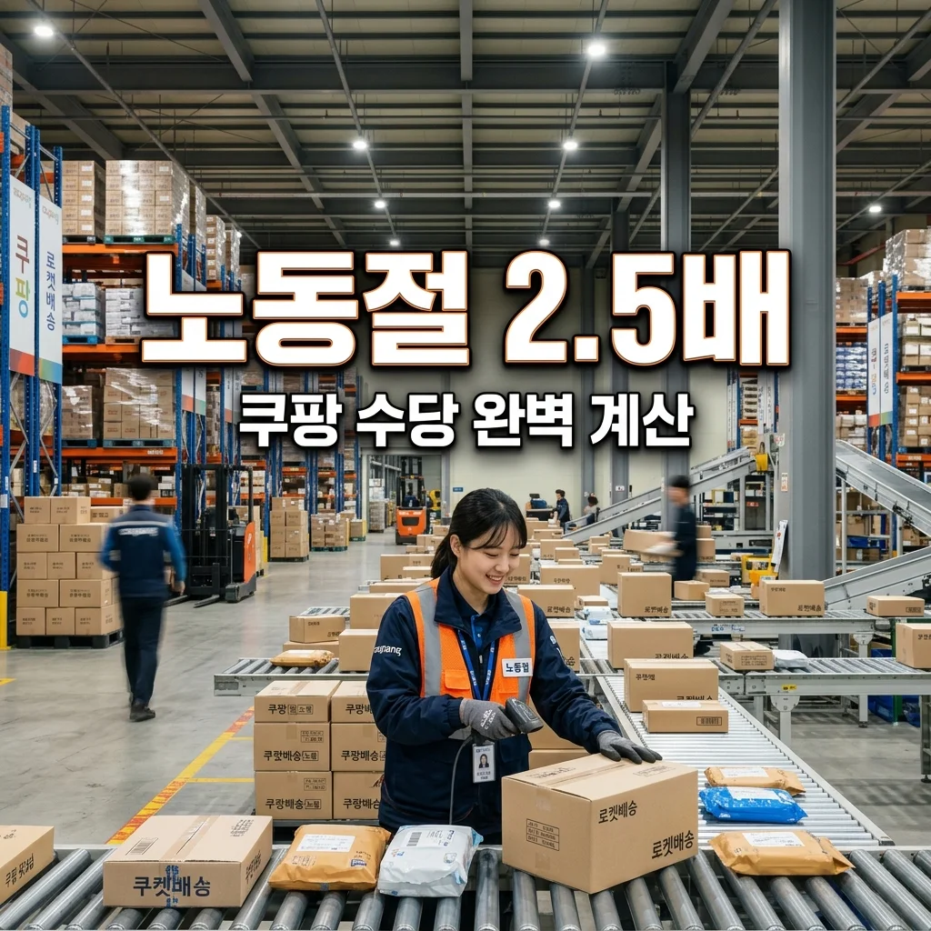 노동절 2.5배 쿠팡 물류센터 플렉스 일용직 특근 수당 계산법