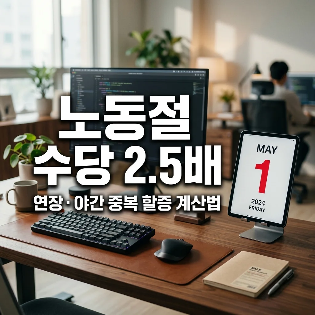 노동절 출근 임금 2.5배 수당 계산법 | 연장 야간 중복 할증 정리
