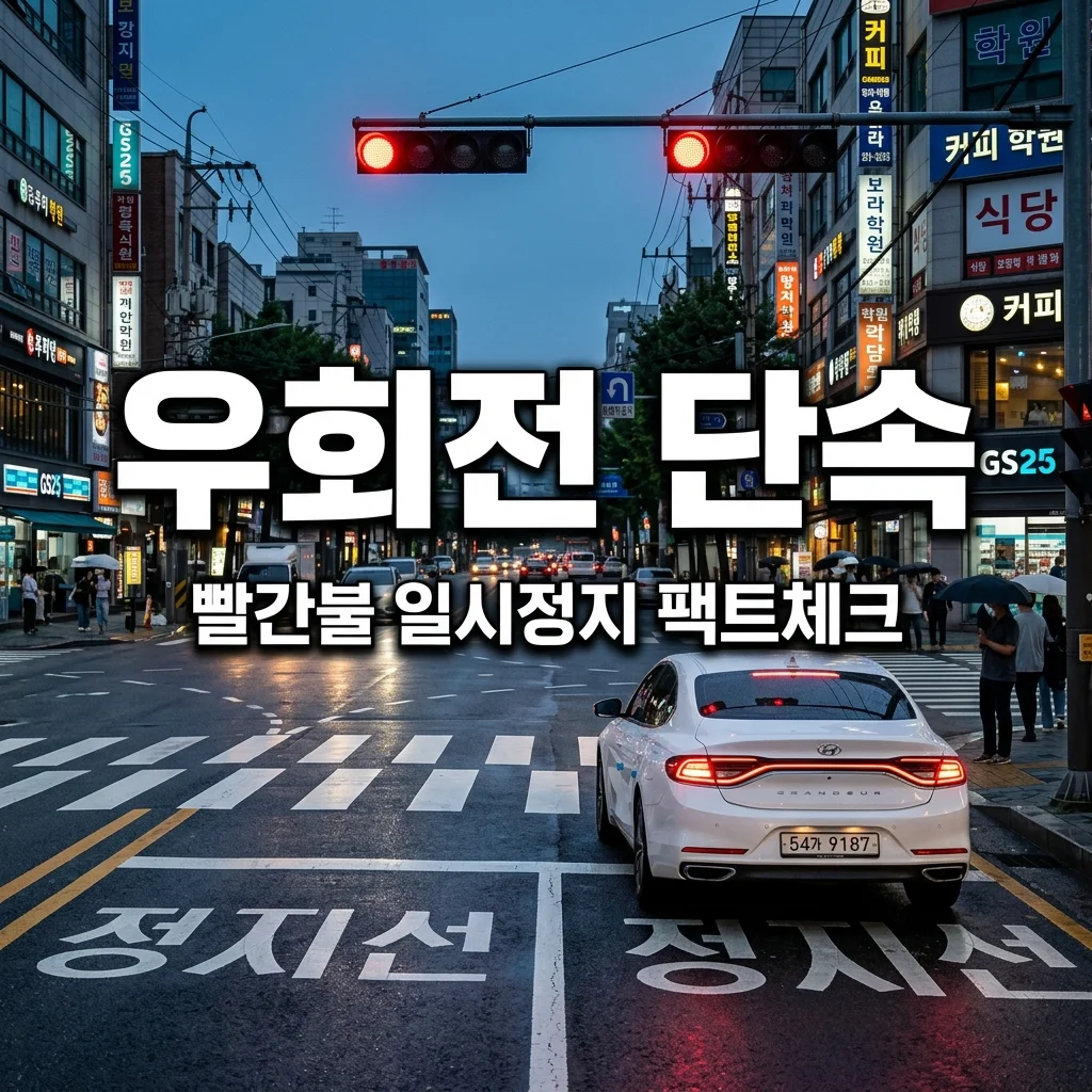 우회전 단속 전방 빨간불 일시정지 기준 1분 만에 팩트체크