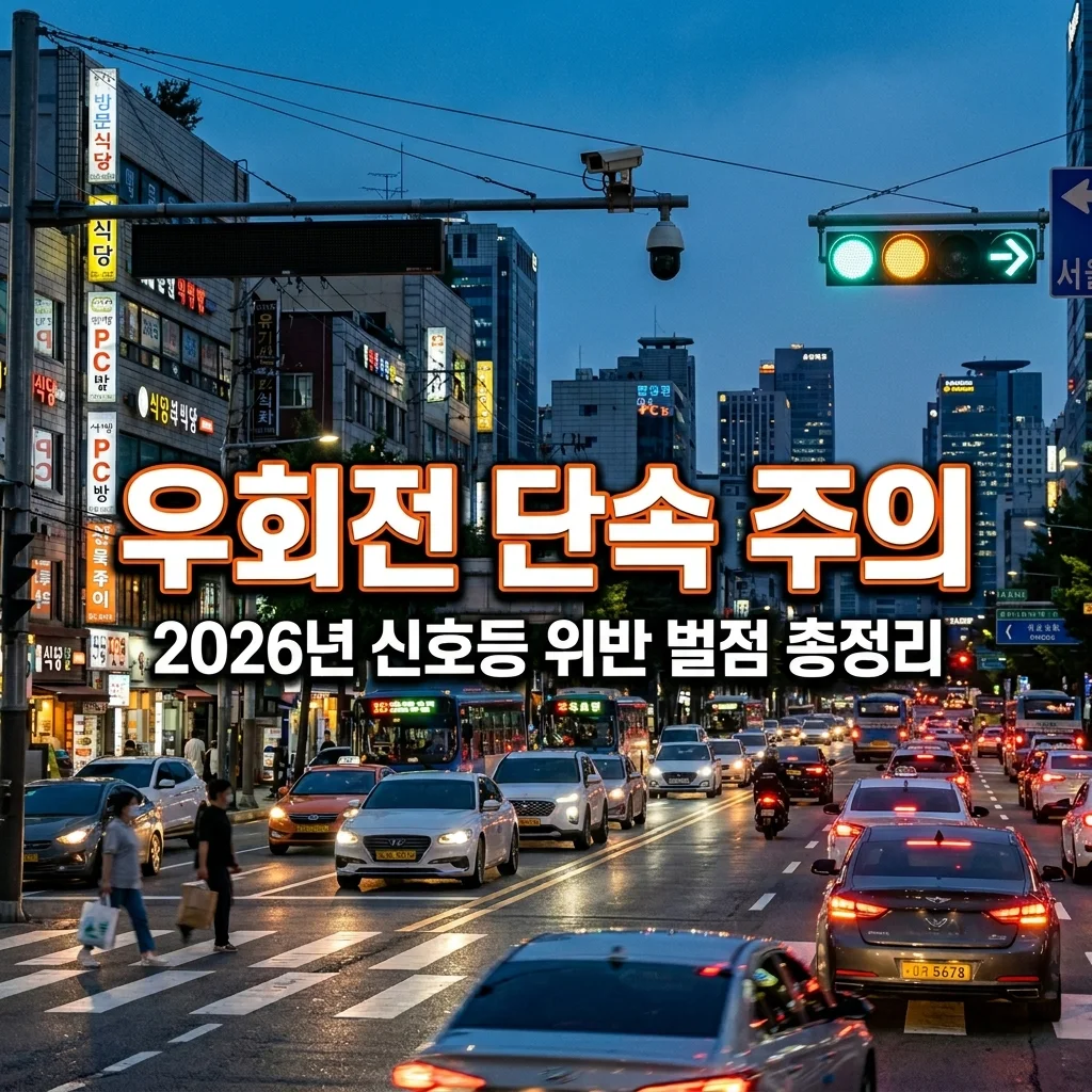 2026 우회전 단속 전용 삼색 신호등 위반 벌점 및 범칙금 완벽 정리