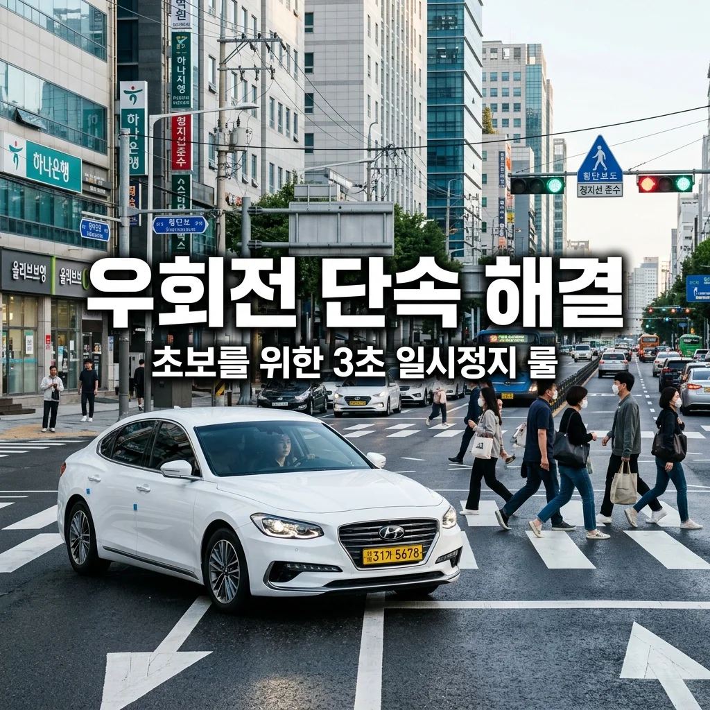 우회전 일시정지 단속 피하는 법: 초보자도 쉬운 3초 룰 완벽 정리