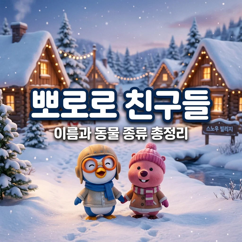 뽀로로 등장인물 이름과 동물 종류 총정리! 패티 에디 루피 정체는?