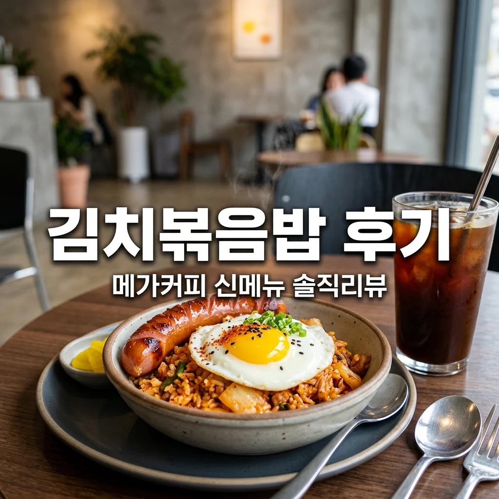 메가커피 김치볶음밥 가격 맛 후기! 통쏘시지 조합 식사 대용 추천