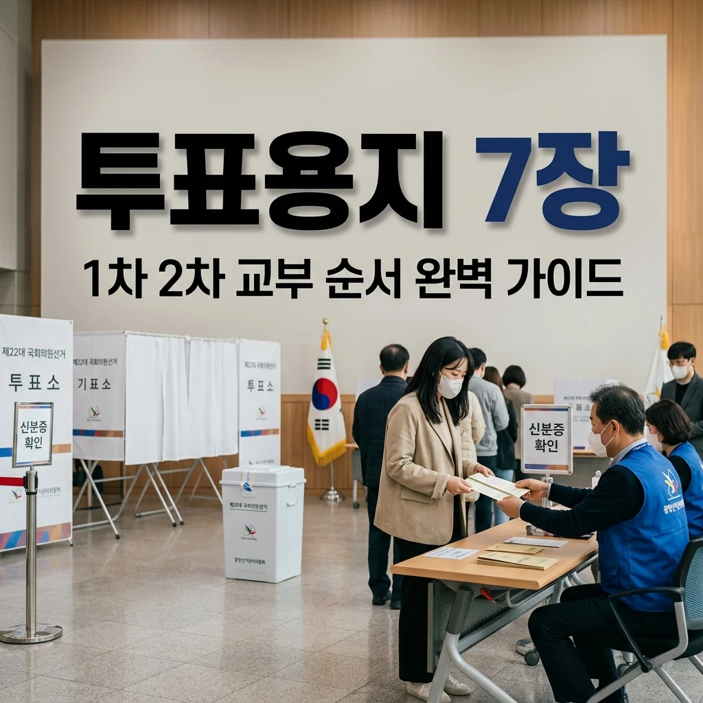 지방선거 투표용지 7장 1차 2차 교부 순서 및 색깔별 찍는 법 완벽 가이드