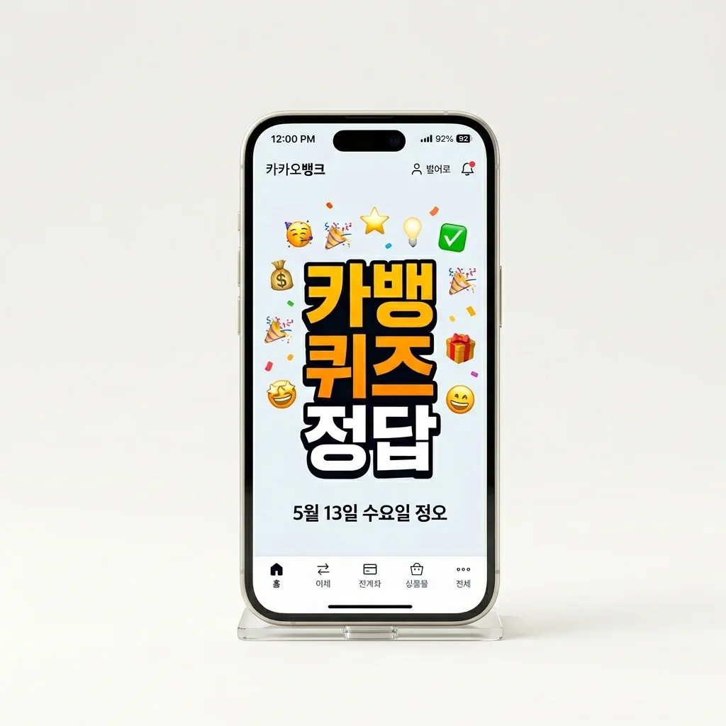 5월 13일 카카오뱅크 AI 퀴즈 정답 공유! ㄱㄴㅁㅅ 초성 힌트와 참여 방법