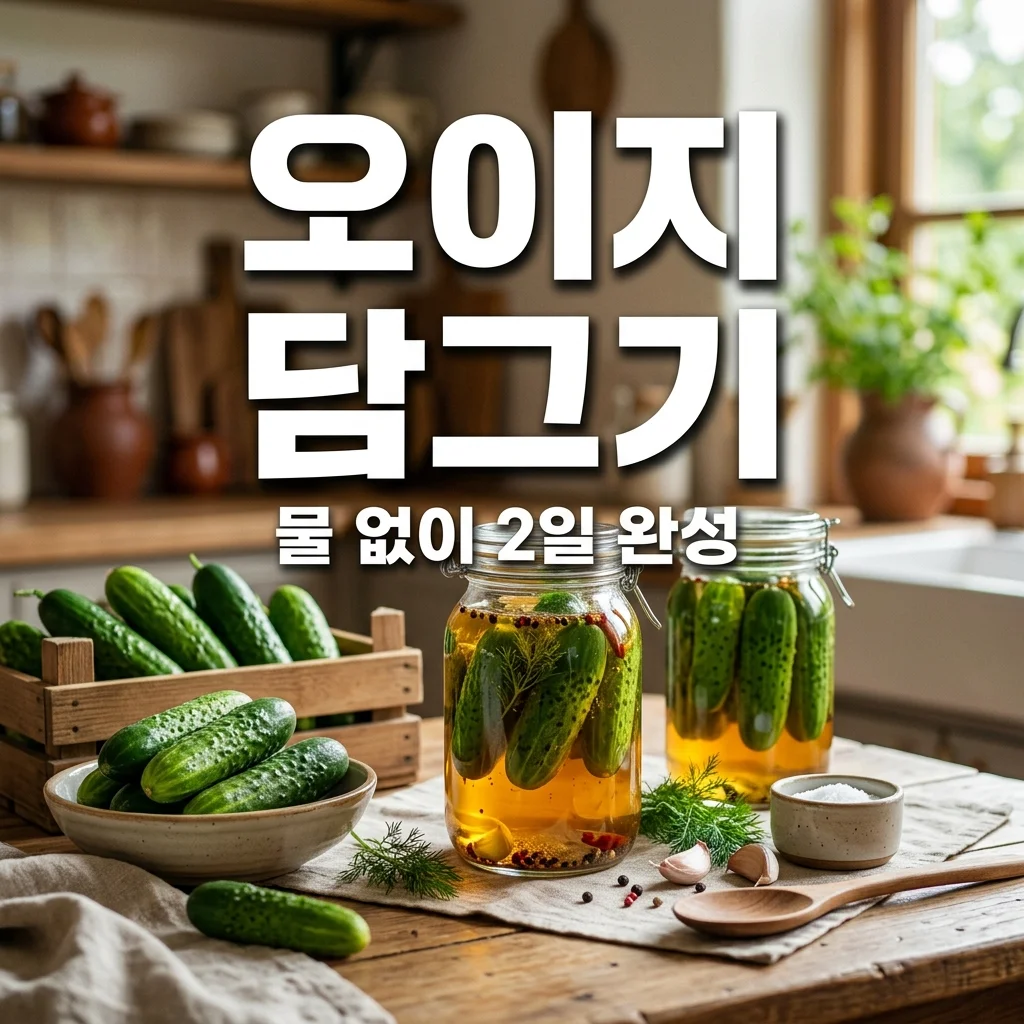 오이지 담그기 황금비율, 물 없이 2일 만에 완성하는 아삭한 비법